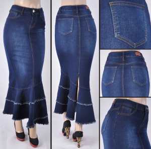 Faldas Largas Mayoreo SG-87424 Dark Indigo Wholesale Long Skirts Nantlis