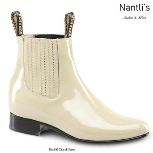 BA100 Charol Hueso Botines Charros Equestrian Paddock Boots Nantlis