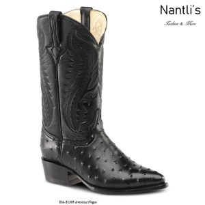 BA51305 Ostrich Black Botas Vaqueras Western Boots Nantlis