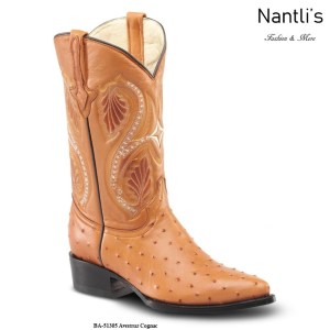 BA51305 Ostrich Cognac Botas Vaqueras Western Boots Nantlis