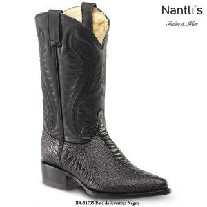 BA51705 Pata de Avestruz black Botas Vaqueras Western Boots Nantlis