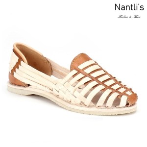 Huaraches Mayoreo CAH751 Beige Huarache de piel para mujer Womens Mexican leather sandals Nantlis Tradicion de Mexico