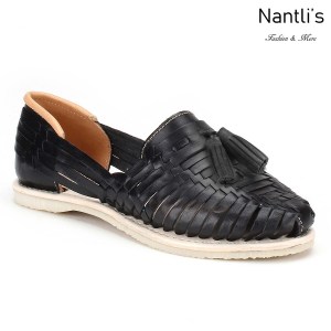 Huaraches Mayoreo CAH759 Black Huarache de piel para mujer Womens Mexican leather sandals Nantlis Tradicion de Mexico