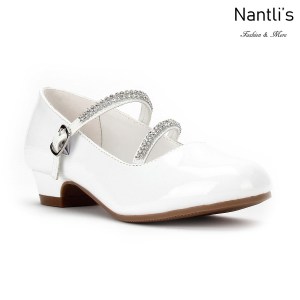 LD-K1405 patent white Zapatos por Mayoreo Wholesale kids shoes Nantlis Little Dominiques