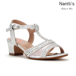 LD-K1901 Silver Zapatos por Mayoreo Wholesale kids shoes Nantlis Little Dominiques