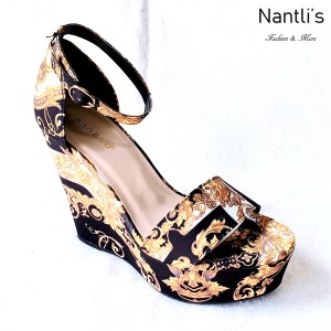 Zapatos de Mujer MC-Bamboo Black-Gold Women Shoes Nantlis Mayoreo Wholesale