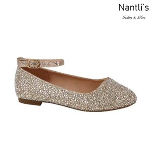 BL-K-Harper-1 Nude Zapatos de niña Mayoreo Wholesale Kids Flats Shoes Nantlis