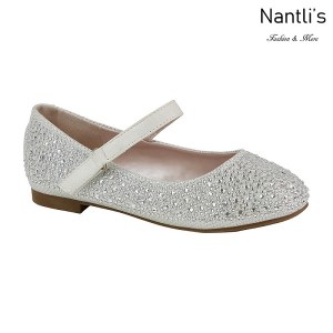 BL-K-Harper-32 White Zapatos de niña Mayoreo Wholesale Kids Flats Shoes Nantlis