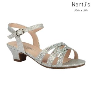 BL-K-Suri-32 Silver Zapatos de niña Mayoreo Wholesale Kids dress Shoes Nantlis