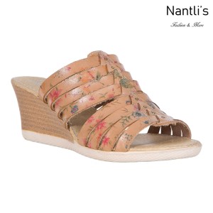 Huaraches Mayoreo TM35215 Natural Flowers Huaraches Mexicanos de Mujer Women Mexican Wedges Sandals Nantlis Tradicion de Mexico
