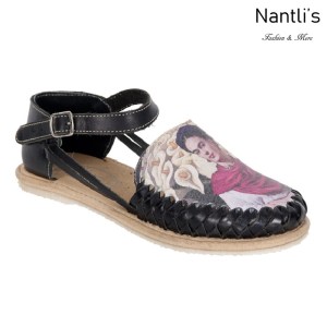 Huaraches Mayoreo TM35248 Black Frida Kahlo Huaraches Mexicanos de Mujer Women Mexican Shoes Nantlis Tradicion de Mexico