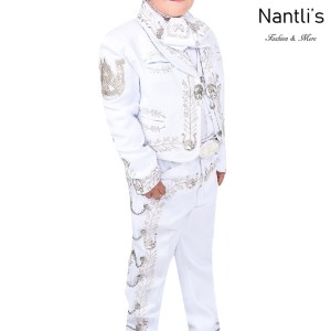 Traje de Charro Mayoreo TM72114 White-Silver Traje de Charro nino completo Nantlis Tradicion de Mexico