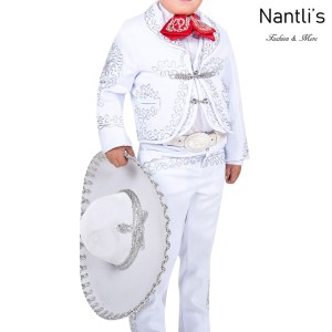 Traje de Charro Mayoreo TM72120 White-Silver Traje de Charro nino completo Nantlis Tradicion de Mexico