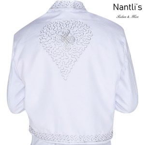 Traje de Charro Mayoreo TM72142 White-silver Traje de Charro Embroidery Rear View Nantlis Tradicion de Mexico