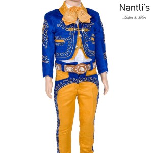 Traje de Charro Mayoreo TM72201 Mustard-Royal-Gold Traje Charro nino completo Nantlis Tradicion de Mexico