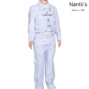 Traje de Charro Mayoreo TM72220 White-Silver Traje de Charro nino completo Bordado Virgen de Guadalupe Nantlis Tradicion de Mexico