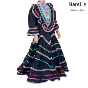 Traje tipico Mexicano Mayoreo TM74135 Black Vestido Folklorico estilo Jalisco mujeres y ninas women and girls Nantlis Tradicion de Mexico