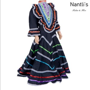 Traje tipico Mexicano Mayoreo TM74155 Black Vestido Folklorico estilo Jalisco mujeres y ninas women and girls Nantlis Tradicion de Mexico
