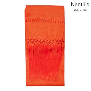 Rebozos Mayoreo TM75113 Orange Rebozo Mexicano de seda Mexican Shawl 68x19 Nantlis