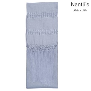 Rebozos Mayoreo TM75120 Grey Rebozo Mexicano de seda Mexican Shawl 68x19 Nantlis Tradicion de Mexico