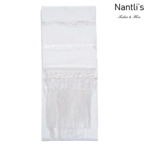 Rebozos Mayoreo TM75122 White Rebozo Mexicano de seda Mexican Shawl 68x19 Nantlis Tradicion de Mexico