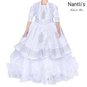 Traje de Charro Mayoreo TM76225 White-Silver Traje de Charro nina presentacion vestido chaquetin sombrero girls Nantlis Tradicion de Mexico