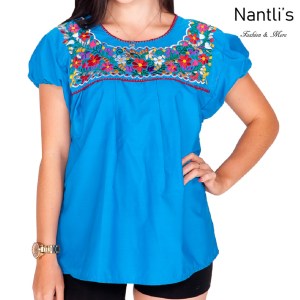 Blusa Bordada Mayoreo TM77108 Blue Blusa Bordada Mujer Mexican Embroidered Blouse Nantlis Tradicion de Mexico