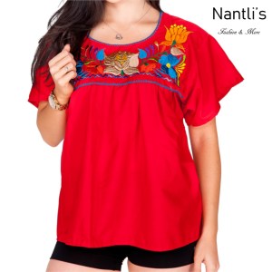 Blusa Bordada Mayoreo TM77109 Red Blusa Bordada Mujer Mexican Embroidered Blouse Nantlis Tradicion de Mexico