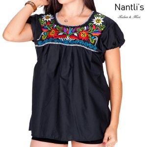 Blusa Bordada Mayoreo TM77110 Black Blusa Bordada Mujer Virgen de Guadalupe Mexican Embroidered Blouse Nantlis Tradicion de Mexico