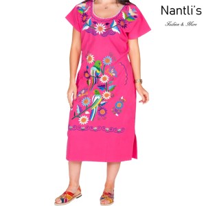 Vestido Bordado Mayoreo TM77122 Fuchsia Vestido Bordado de Mujer Mexican Embroidered Womens Dress Nantlis Tradicion de Mexico