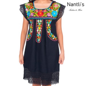 Vestido Bordado Mayoreo TM77137 Black Vestido Bordado de Mujer Mexican Embroidered Womens Dress Nantlis Tradicion de Mexico