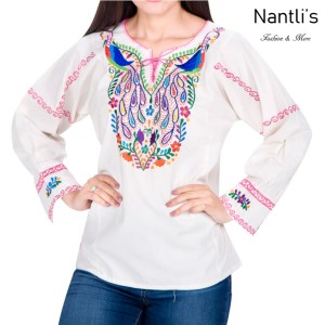 Blusa Bordada Mayoreo TM77171 White Blusa Bordada Mujer Virgen de Guadalupe Mexican Embroidered Blouse Nantlis Tradicion de Mexico