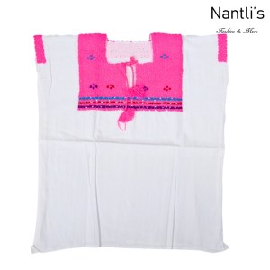 Blusa Bordada Mayoreo TM77201 White-Pink Blusa Bordada de manta Mujer Mexican Embroidered Blouse Nantlis Tradicion de Mexico