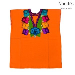 Blusa Bordada Mayoreo TM77212 Orange Blusa Bordada de manta Mujer Mexican Embroidered Blouse Nantlis Tradicion de Mexico