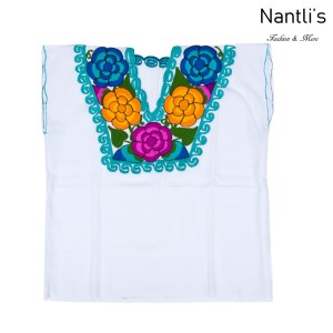 Blusa Bordada Mayoreo TM77212 White Blusa Bordada de manta Mujer Mexican Embroidered Blouse Nantlis Tradicion de Mexico