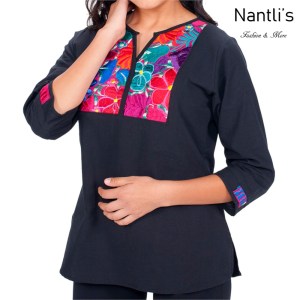 Blusa Bordada Mayoreo TM77218 Black Blusa Bordada Mujer Mexican Embroidered Blouse Nantlis Tradicion de Mexico