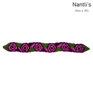 Cinturon Bordado Mayoreo TM78053 Green-Purple Cinturon Bordado Mexicano de Mujer Mexican Embroidered Belt for women Nantlis Tradicion de Mexico