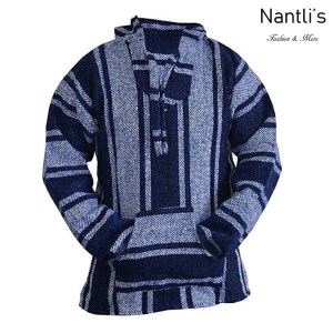 TMMH001 Navy-Blue Sudadera de Jerga Mayoreo Mexican Baja Hoodie Nantlis Tradicion de Mexico