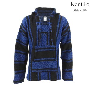 TMMH001 Royal-Black Sudadera de Jerga Mayoreo Mexican Baja Hoodie Nantlis Tradicion de Mexico