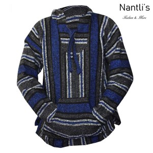 TMMH001 Royal-Charcoal Sudadera de Jerga Mayoreo Mexican Baja Hoodie Nantlis Tradicion de Mexico