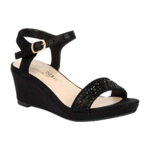 BL-K-Christy-43 Black Zapatos de niña Mayoreo Wholesale Girls Wedges Kids Shoes Nantlis