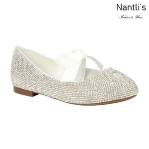 BL-K-Harper-28 White Zapatos de niña Mayoreo Wholesale girls flats Kids dress Shoes Nantlis