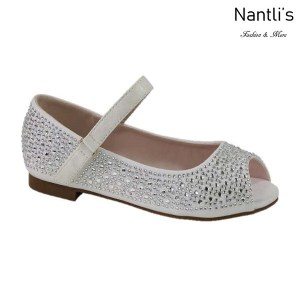 BL-K-Harper-35 White Zapatos de niña Mayoreo Wholesale girls flats Kids dress Shoes Nantlis