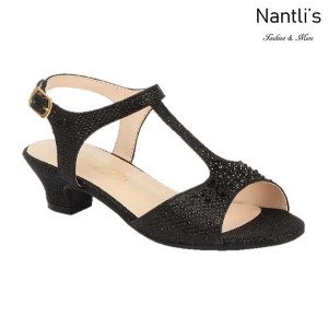 BL-K-Suri-31 Black Zapatos de niña Mayoreo Wholesale girls heels Kids dress Shoes Nantlis