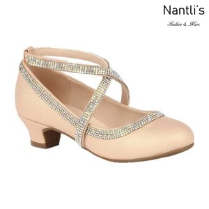 BL-K-Suri-40 Champagne Zapatos de niña Mayoreo Wholesale girls heels Kids dress Shoes Nantlis