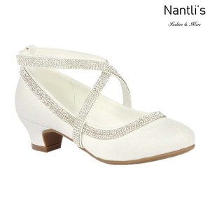 BL-K-Suri-40 White Zapatos de niña Mayoreo Wholesale girls heels Kids dress Shoes Nantlis