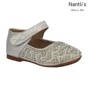 BL-T-Helen-3 Silver Zapatos de niña Mayoreo Wholesale girls flats toddler dress Shoes Nantlis