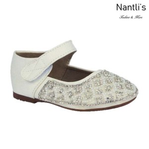 BL-T-Helen-3 White Zapatos de niña Mayoreo Wholesale girls flats toddler dress Shoes Nantlis