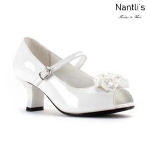 LD-K1902 patent white Zapatos por Mayoreo Wholesale kids shoes Nantlis Little Dominiques