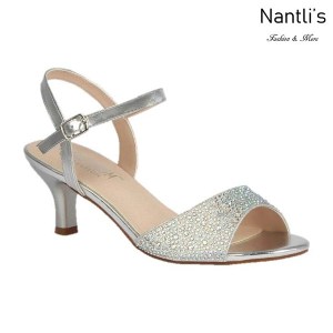 BL-Berk-64 Silver Zapatos de Mujer elegantes Tacon bajo Mayoreo Wholesale Womens Low-Heels Fancy Shoes Nantlis